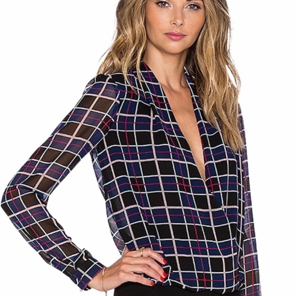 Lovers + Friends Get Down Plaid Blouse
